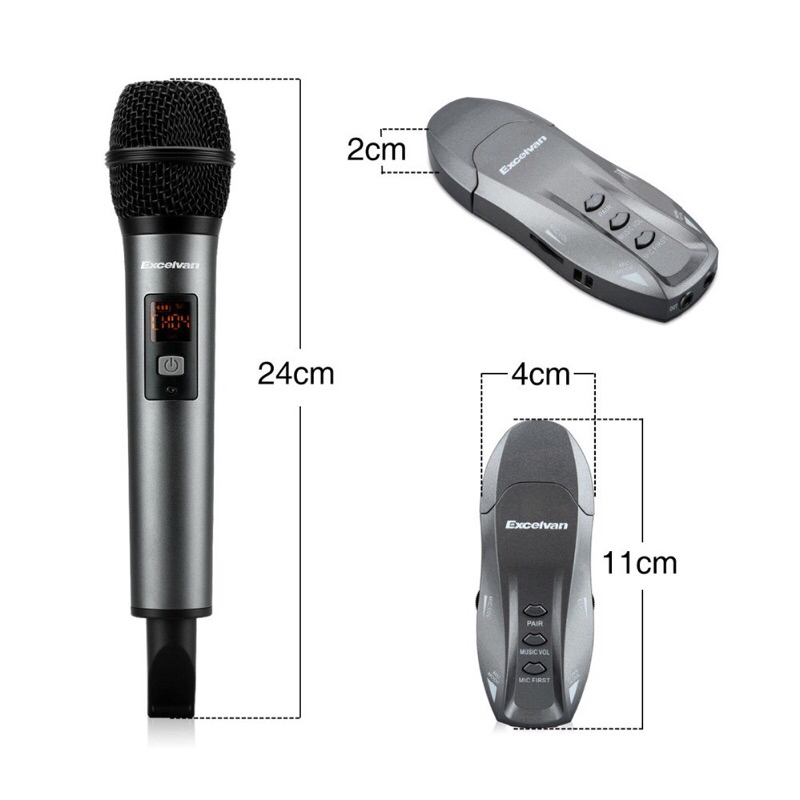 Micro đa năng chính hãng Excelvan K18V, K18U - Micro karaoke chuyên nghiệp cho loa Bose, JBL, Loa kéo và Mixer