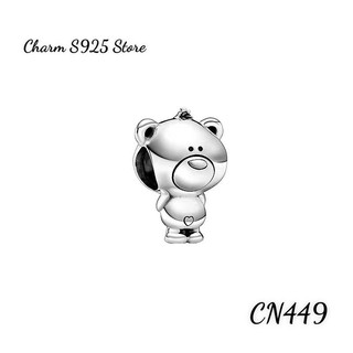 Charm pan ale hình con gấu bạc s925 thuần khiết hàng cao cấp