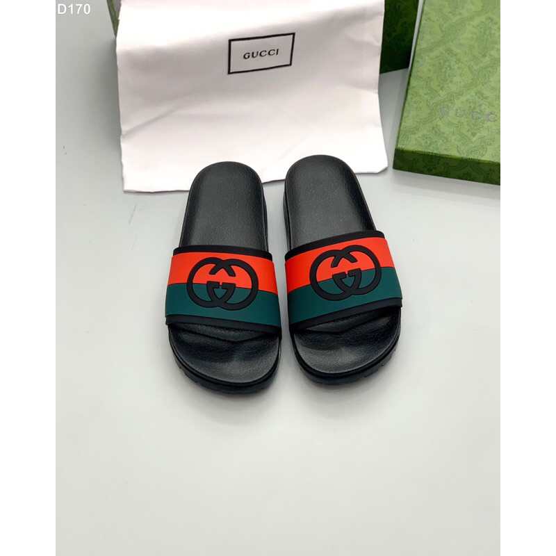 🔥Hàng mới về⚡️Dép lê nam 𝔾𝕦𝕔𝕔𝕚 hai màu đỏ xanh fullbox