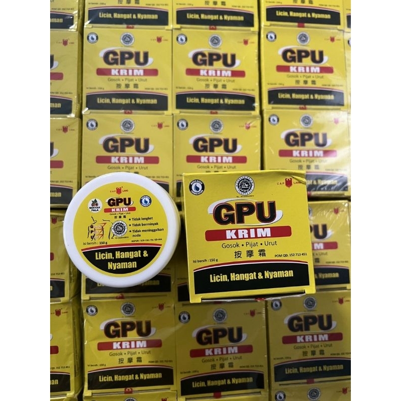 Kem Xoa Bóp Lang Krim GPU 150gr - Chiết xuất từ tinh dầu Gừng, Nhục Đậu Khấu