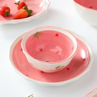 🍓Set bát đĩa dâu hồng tách lẻ🍓