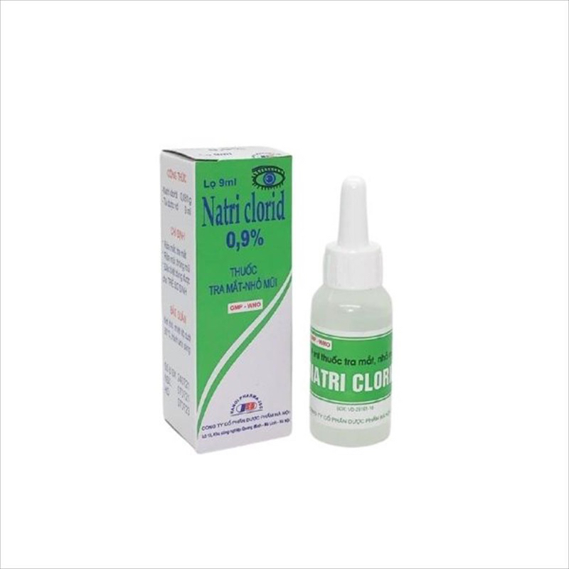 Nước muối vệ sinh mắt mũi. Natriclorid 0,9%. Lốc 10 chai 10ml