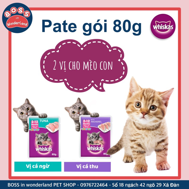 PATE WHISKAS CHÍNH HÃNG DÀNH CHO MÈO
