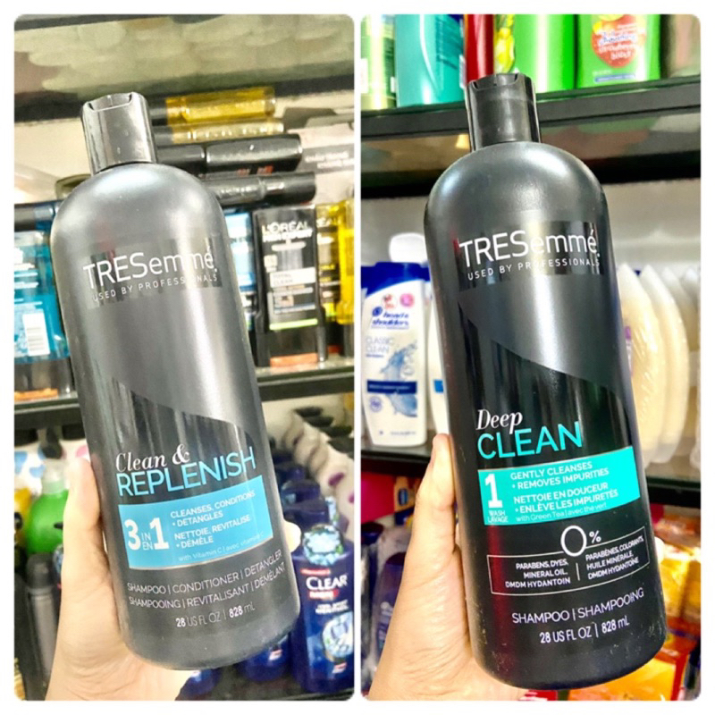 Dầu gội xả TREsemme Mỹ 3 in 1 DEEP Clean & Replenish Shampoo Conditioner Detangles USA 828ml dành cho tóc dầu ngứa gàu