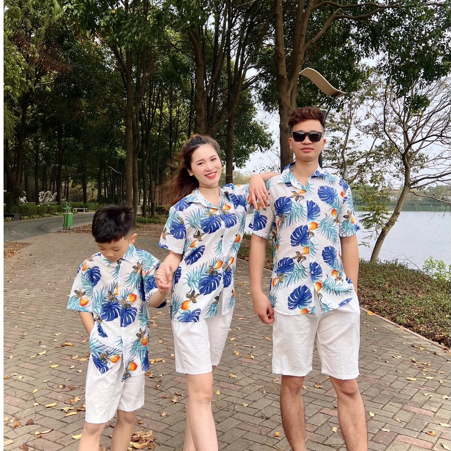 Áo Sơ Mi Đi Biển, Sơ Mi Hawaii Họa Tiết, Vải TƠ ĐŨI Cao Cấp