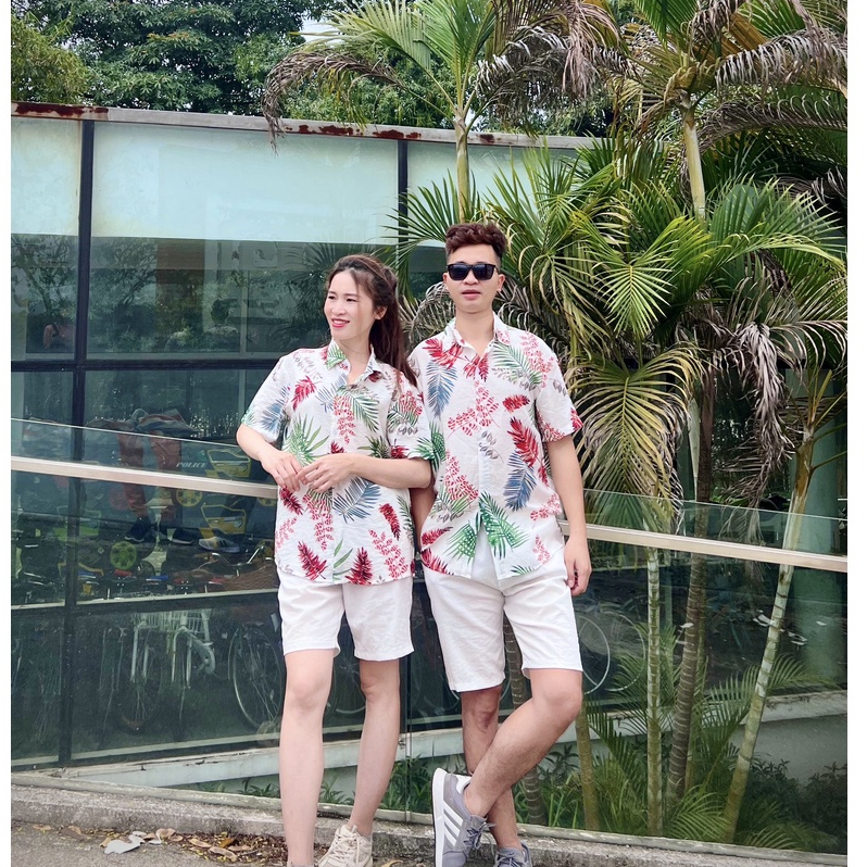 Sơ mi Họa Tiết Đi Biển, Sơ Mi Hawaii Vải Tơ Đũi Cao Cấp