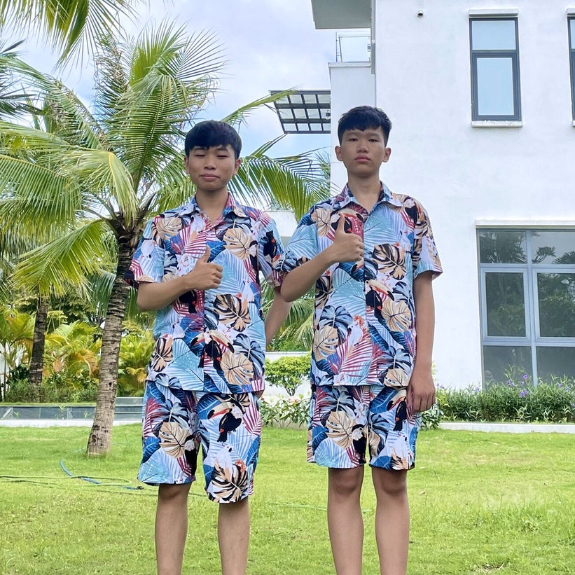 Bộ Quần Áo Họa Tiết Hoa Lá Đi Biển cho Gia Đình, team