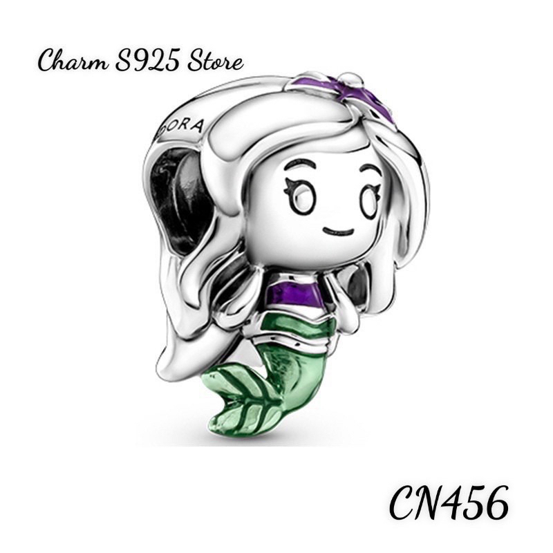 charm pan Disney the little Mermaid Ariel bạc s925 cao cấp