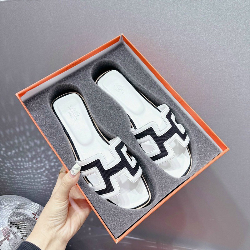 Dép lê HM trắng đen - Hàng QC cao cấp fullbox- kèm video thật