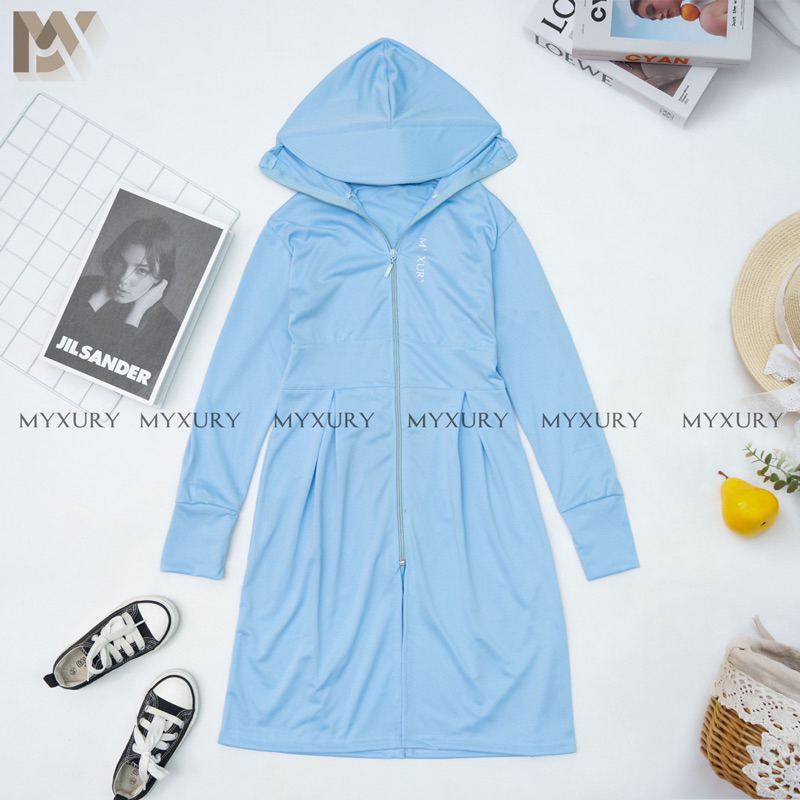 ÁO CHỐNG NẮNG CHO BÉ TOÀN THÂN NÓN VÀNH RỘNG Vải hạt xoàn mềm mát giúp chống nắng hiệu quả tia UV