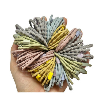 Set 50/100 Dây cột tóc chun nấc có nút đính Charm