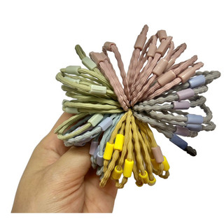 Set 50/100 Dây cột tóc chun nấc có nút đính Charm