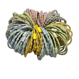 Set 50/100 Dây cột tóc chun nấc có nút đính Charm