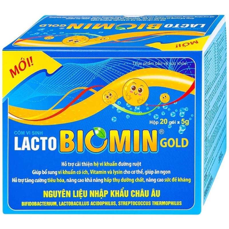 Cốm vi sinh Lacto Biomin Gold HdPharma tăng lợi khuẩn cho hệ tiêu hóa (5g x 20 gói)