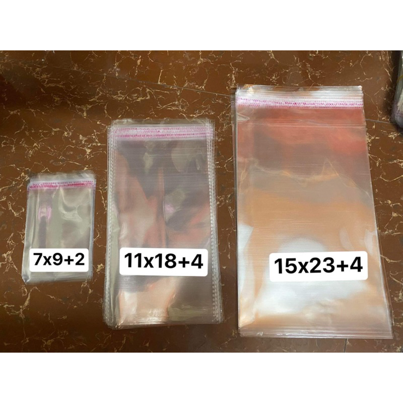 100g Túi bóng kính trong suốt dán miệng túi opp dán miệng
