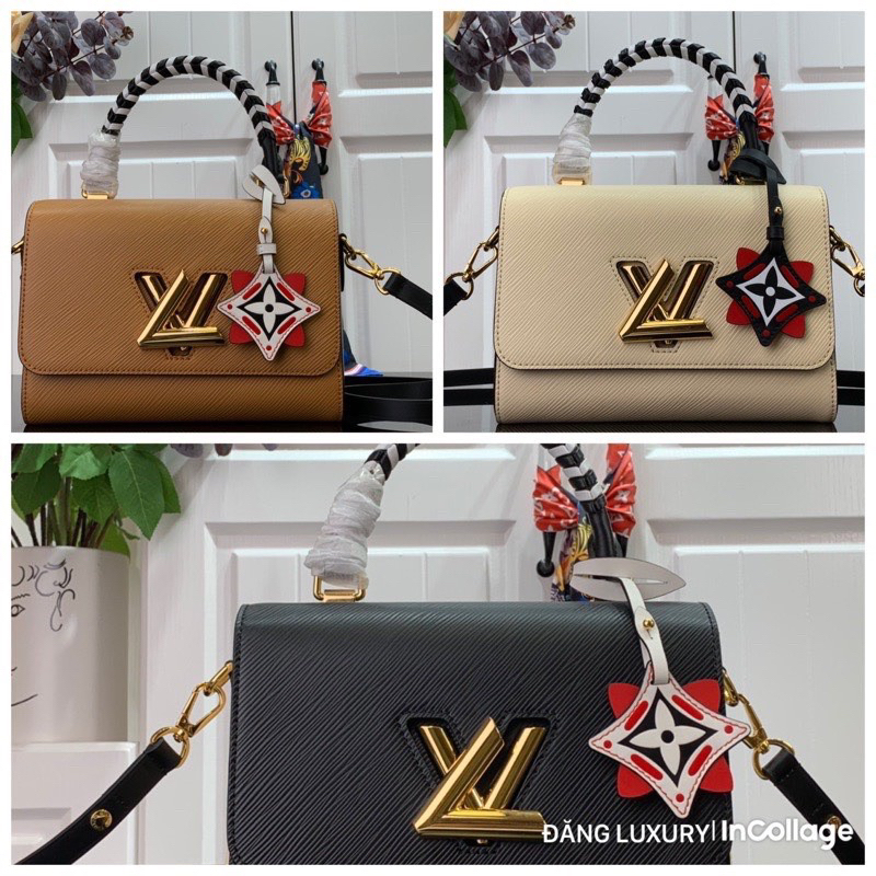 ✅Túi LV TWISS QUAI TẾT TAG HOA 23cm - Hàng nguyên bản - Da bò nguyên tấm [Fullbox NC]