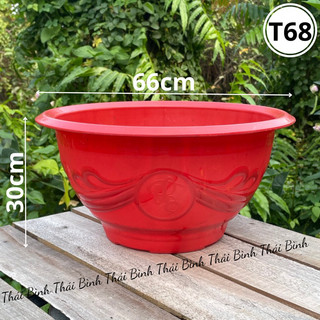 Chậu nhựa truyền thống t68 đỏ