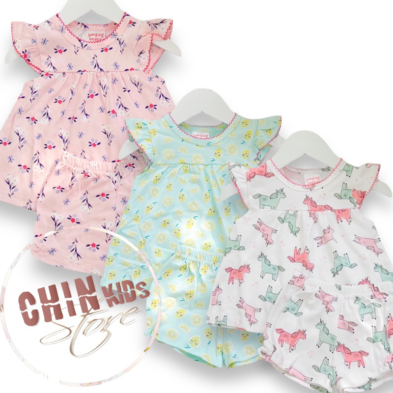 Bộ đồ đùi cho bé gái thun cotton co giãn quần đùi cộc chất mát mùa hè điệu đà VNXK