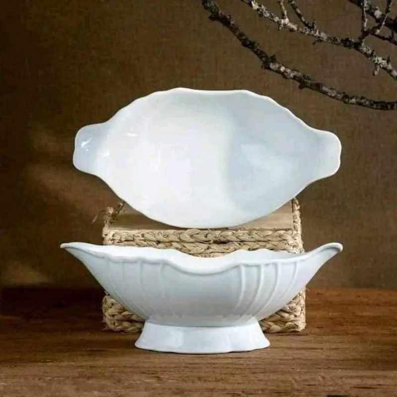 FREESHIP - SALE bát thuyền bày gà men trắng sứ Bát Tràng