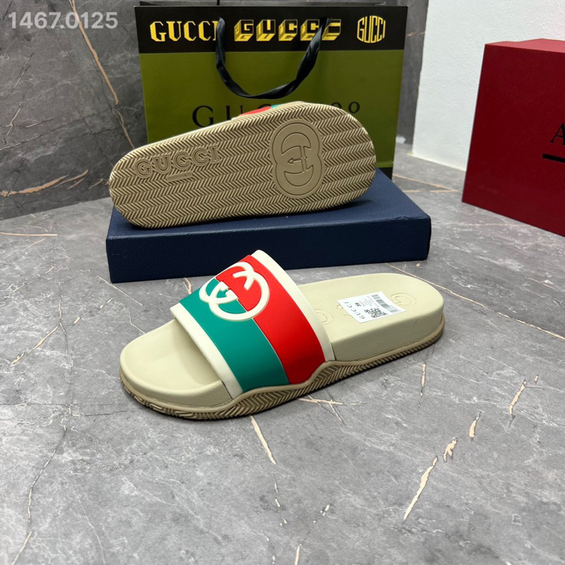 Dép lê nam GC màu be quai cao su mới nhất 2023