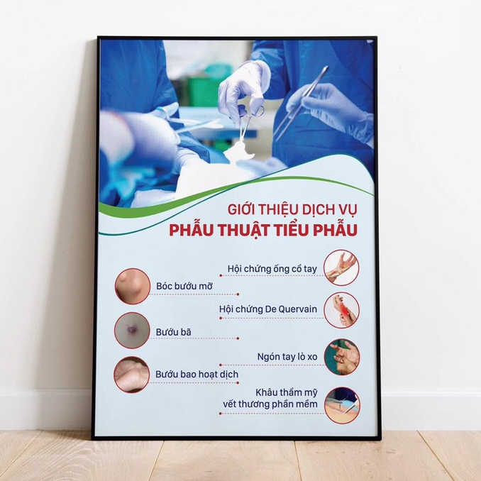 (Tranh Decal Dán) Tranh Giới Thiệu Dịch Vụ Phẫu Thuật Tiểu Phẫu