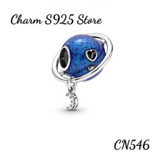 CHARM PAN ALE XỎ NGANG TRÁI ĐẤT VÀ MẶT TRĂNG BẠC S925 THUẦN KHIẾT HÀNG CAO CẤP