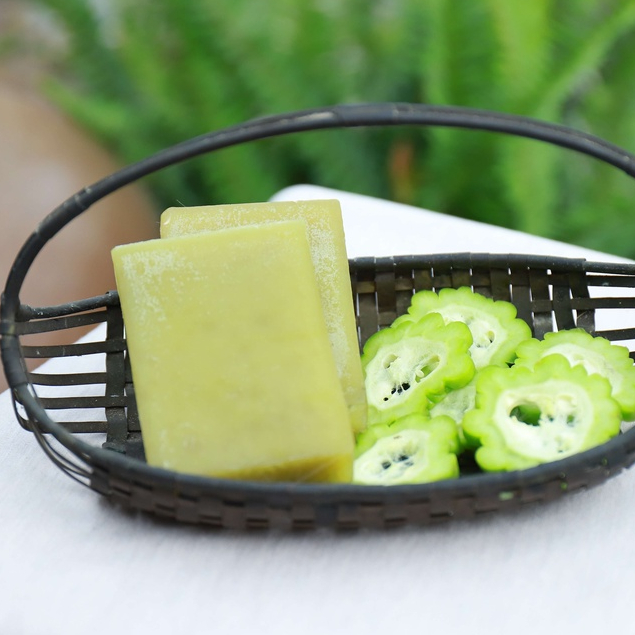 Xà phòng mướp đắng chiết xuât thiên nhiên, xà bông sinh dược diệt khuẩn, sáng da, giải độc tố