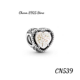 charm pan trái tim cây ngọc bạc s925 cao cấp