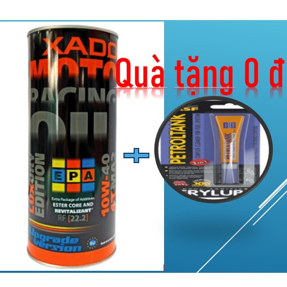Nhớt Xado Racing 10W40 15.5 API SN JASO MA2 +phụ gia xăng xado