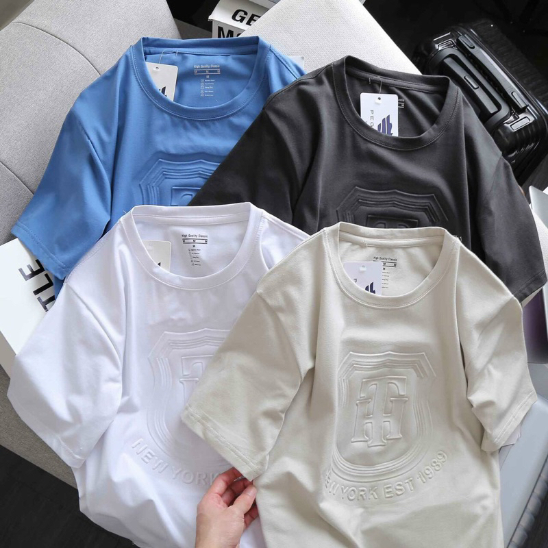Áo thun cổ tròn chữ nổi hàng Việt Nam , hàng xuất khẩu cao cấp, chất liệu vãi cotton