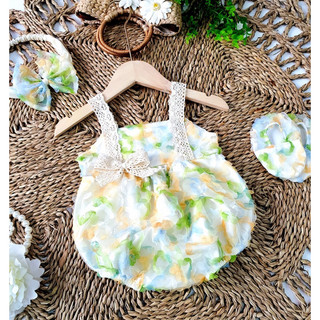 Bodysuit cho bé gái sơ sinh Min Boutique kèm turban chất liệu cao cấp, Quần áo trẻ em, Set body bé gái mùa hè thiết kế