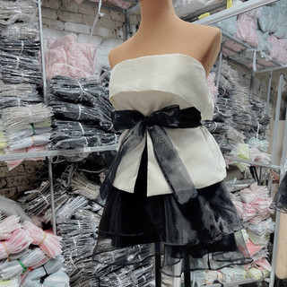 SÉT ÁO CÚP NGỰC + chân váy voan [Ảnh chụp]