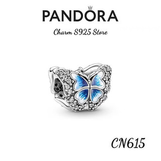 Charm pan ale blue butterfly bạc s925 thuần khiết hàng cao cấp