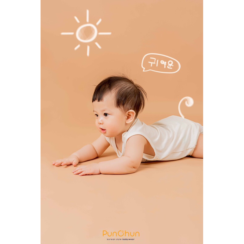 Punchun body chip ba lỗ chất cotton thoáng mát cho bé mặc mùa hè SS23