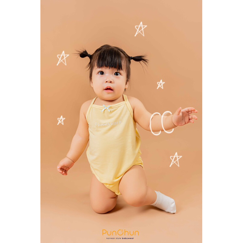 Punchun body chip ba lỗ chất cotton thoáng mát cho bé mặc mùa hè SS23