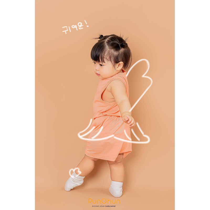 Punchun bộ ba lỗ cho bé mặc mùa hè SS23