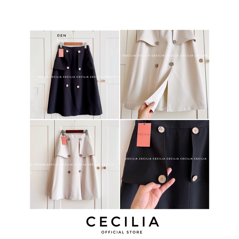 Chân váy thiết kế SIENA By CECILIA - Size S M L XL ▪️Dài 70cm, dáng A nhẹ giấu bụng, ít nhăn, 2 lớp