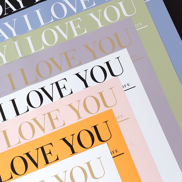 Giấy bó hoa tình nhân chữ i love you