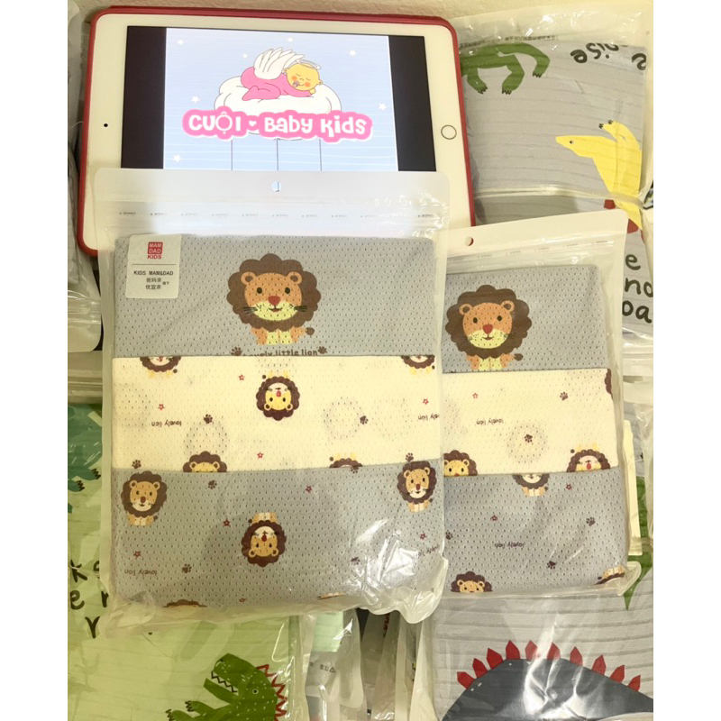 Set 3 áo ba lỗ bé trai thông hơi họa tiết sư tử đẹp hè 2023 MAMDADKIDS