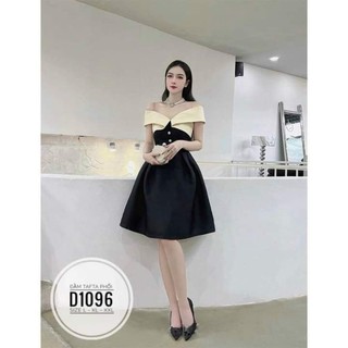 Bigsize - Đầm taffta phối nút
