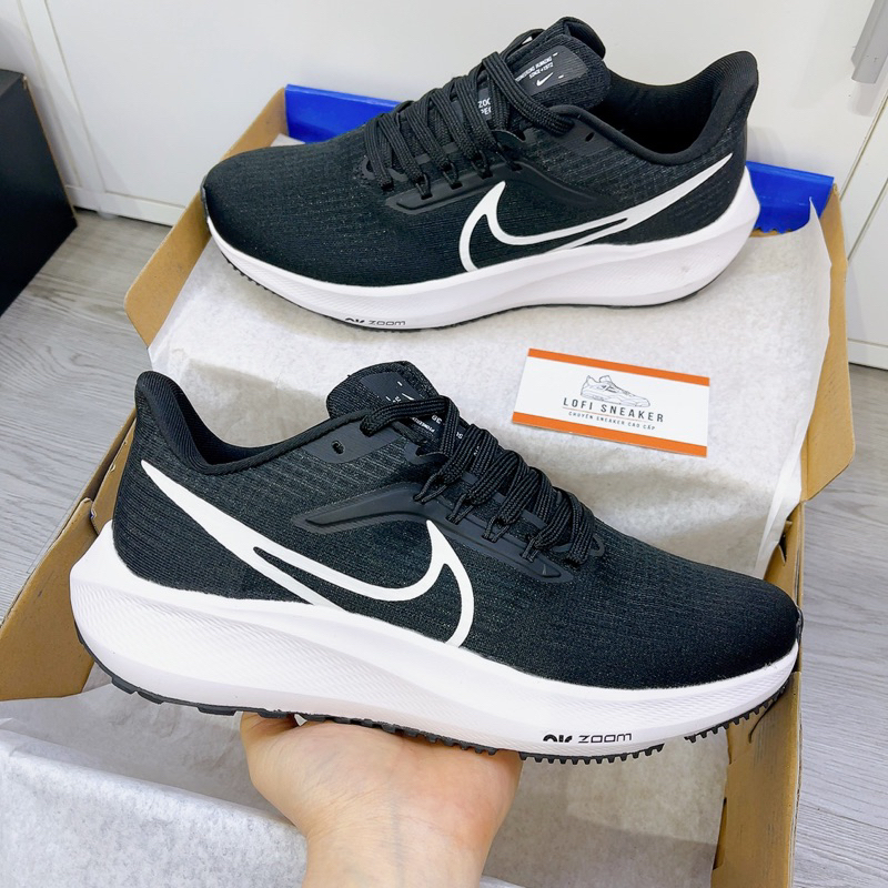 Giày chạy bộ nam nữ, N  Zoom Pegasus 39, Giày Running Trắng Đen