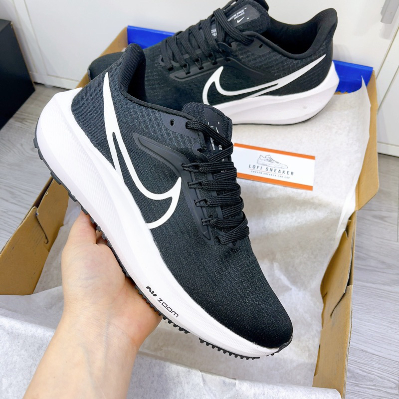 Giày chạy bộ nam nữ, N  Zoom Pegasus 39, Giày Running Trắng Đen
