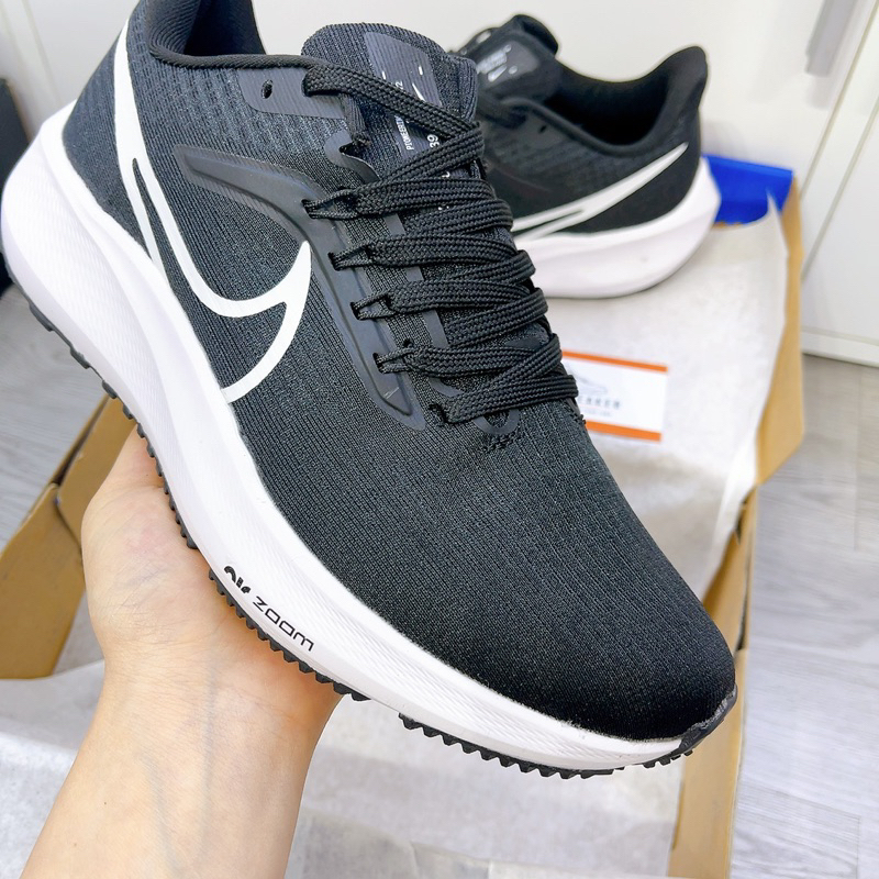 Giày chạy bộ nam nữ, N  Zoom Pegasus 39, Giày Running Trắng Đen
