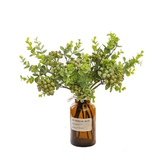 Cây Hoa giả - Cành đậu xanh berry có lá - Cắm chiêm điểm hoặc bó kèm, trang trí, phụ kiện chụp ảnh