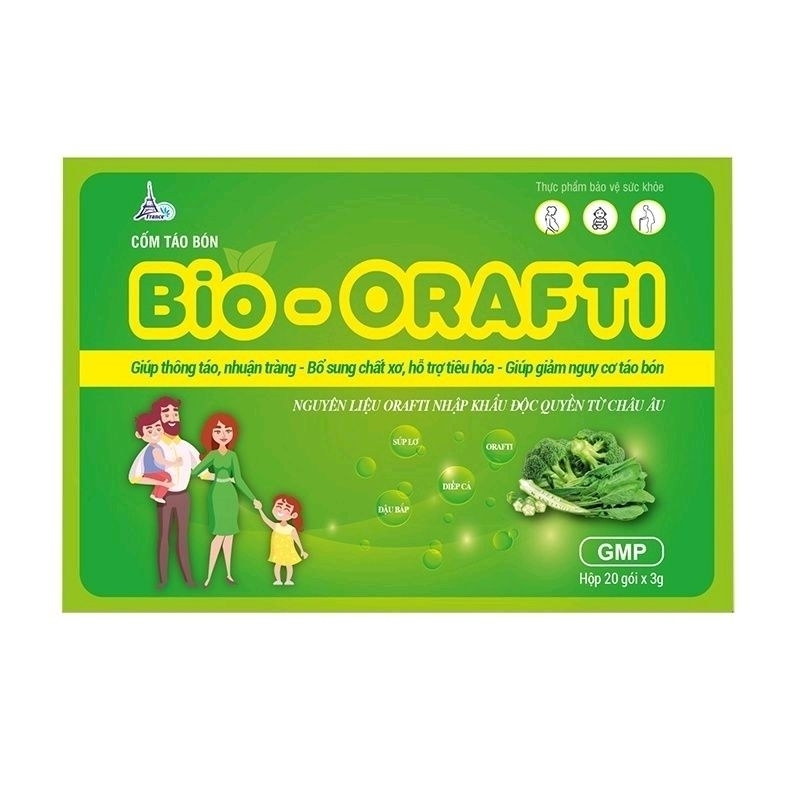 Bột cốm Bio Orafti bổ sung chất xơ, chống táo bón cho bé lười ăn rau củ hộp 20 gói