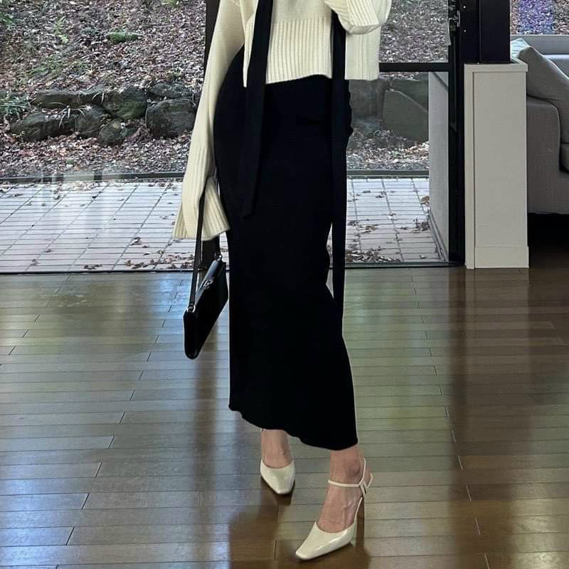 Chân Váy Suông Dài, Chất Thun Mịn Cotton