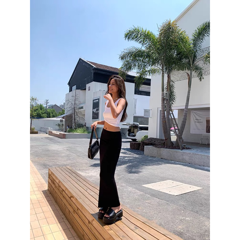 Chân Váy Suông Dài, Chất Thun Mịn Cotton