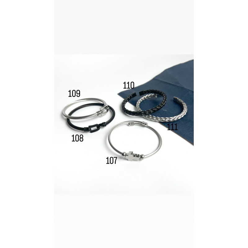 Vòng tay cặp đôi dây thép đan tròn không gỉ