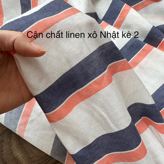 Vải Xô Linen-Thô kẻ - cào bông caro, May váy, áo Chống Nắng-Bộ Quần Cộc