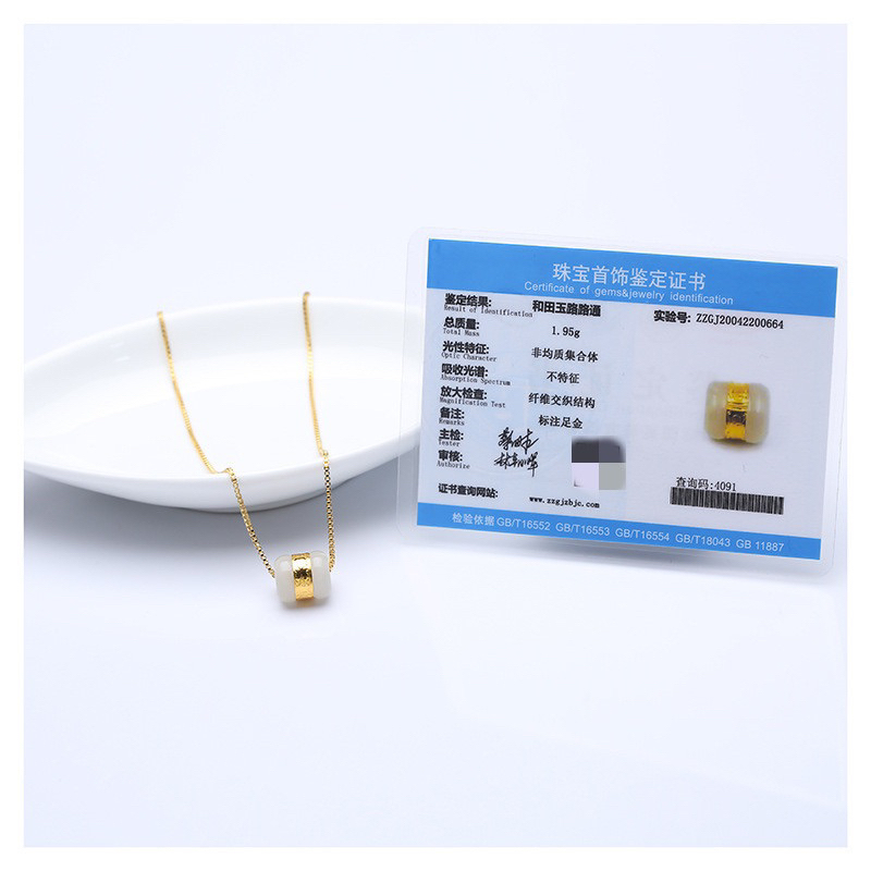 SALE  Charm Lu Thống Bạch Ngọc Khảm Vàng🍀🍀🍀